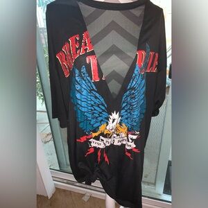 Ladies SHEIN curve 2xl black eagle shirt NEW